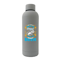 Thumbnail for Don't Bother Me While I'm Fishing 17oz Stainless Rubberized Water Bottle