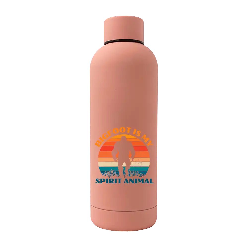 Bigfoot Is My Spirit Animal 17oz Stainless Rubberized Water Bottle