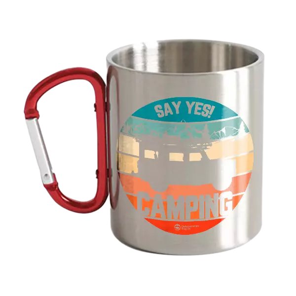 Style 70 Camping Stainless Steel Double Wall Carabiner Mug 12oz