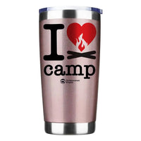 Thumbnail for I Love Camp 20oz Insulated Vacuum Sealed Tumbler Rose Gold