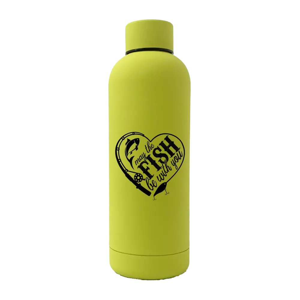 May The Fish Be With You 17oz Stainless Rubberized Water Bottle