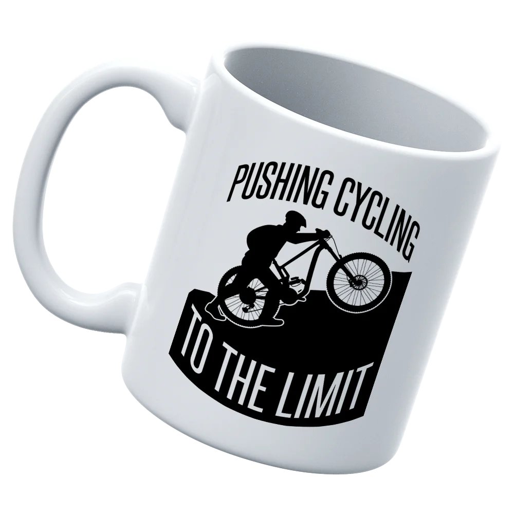 White Pushing Cycling To The Limit White Coffee Mug