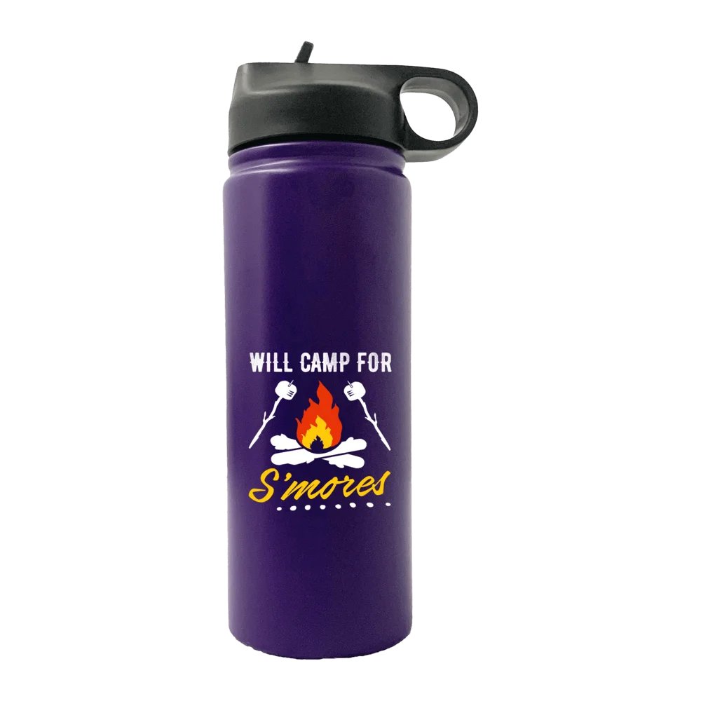 Will Camp For Smores 20oz Sport Bottle