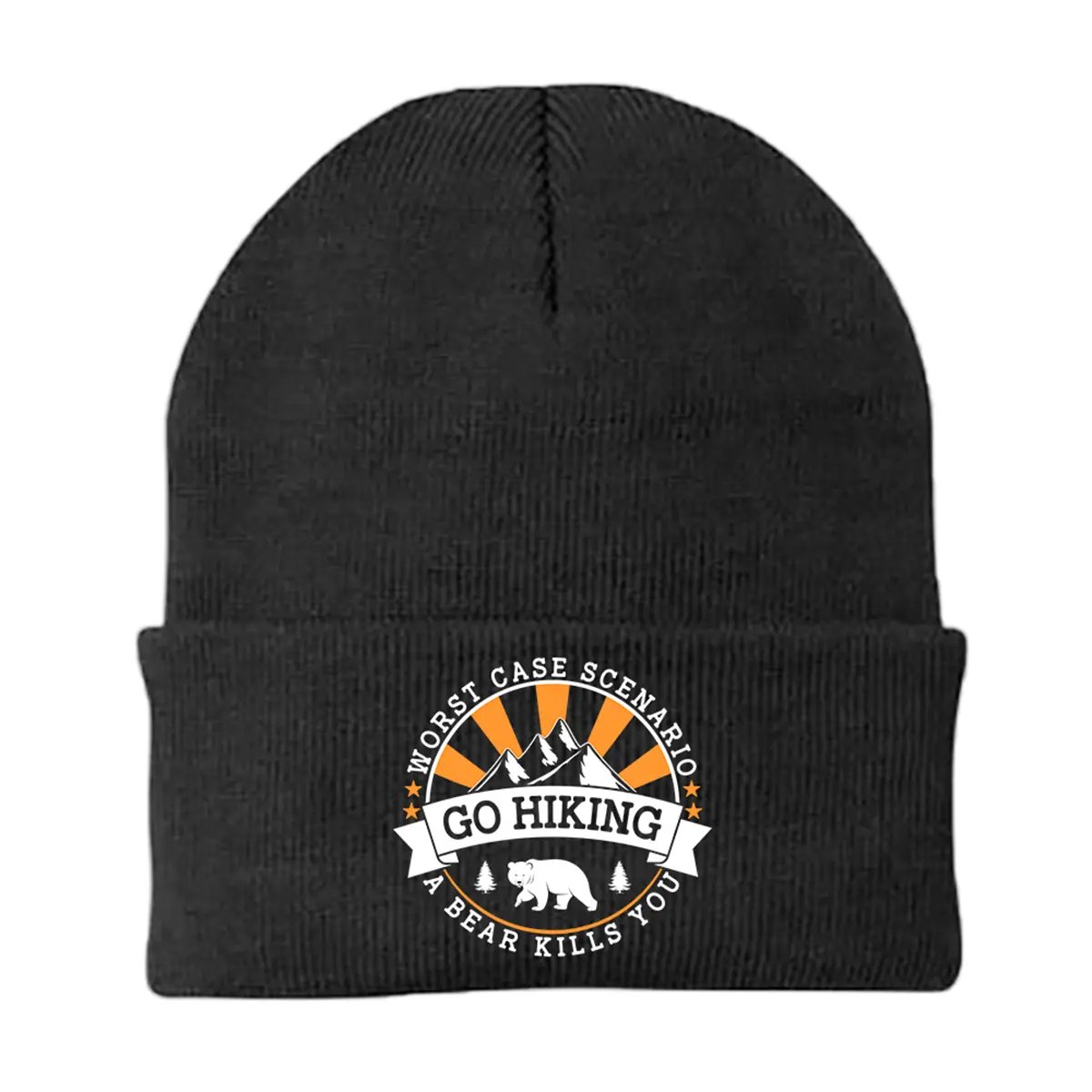 Hiking Worst Case Scenario Embroidered Beanie