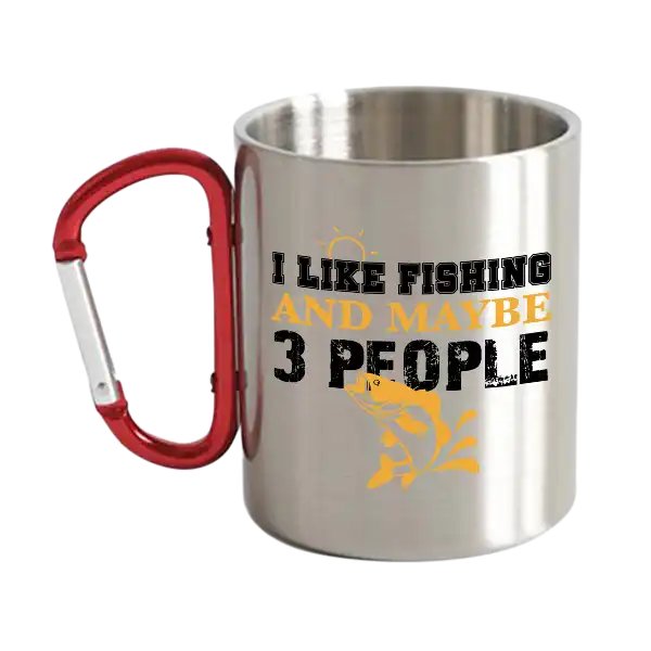 I Like Fishing And Maybe Like 3 People Carabiner Mug 12oz