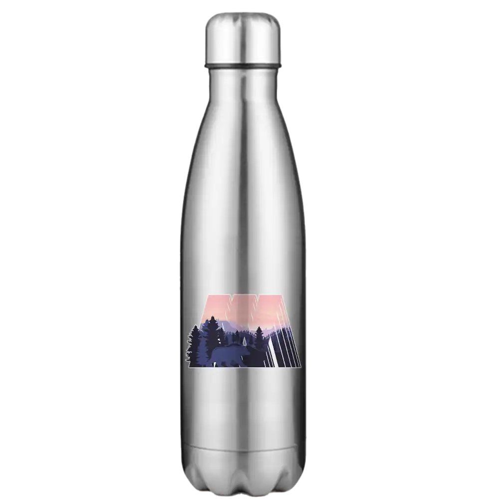 Geometric Camping Stainless Steel Water Bottle