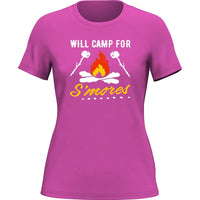 Thumbnail for Will Camp For Smores Women T-Shirt / Fitted T-Shirt