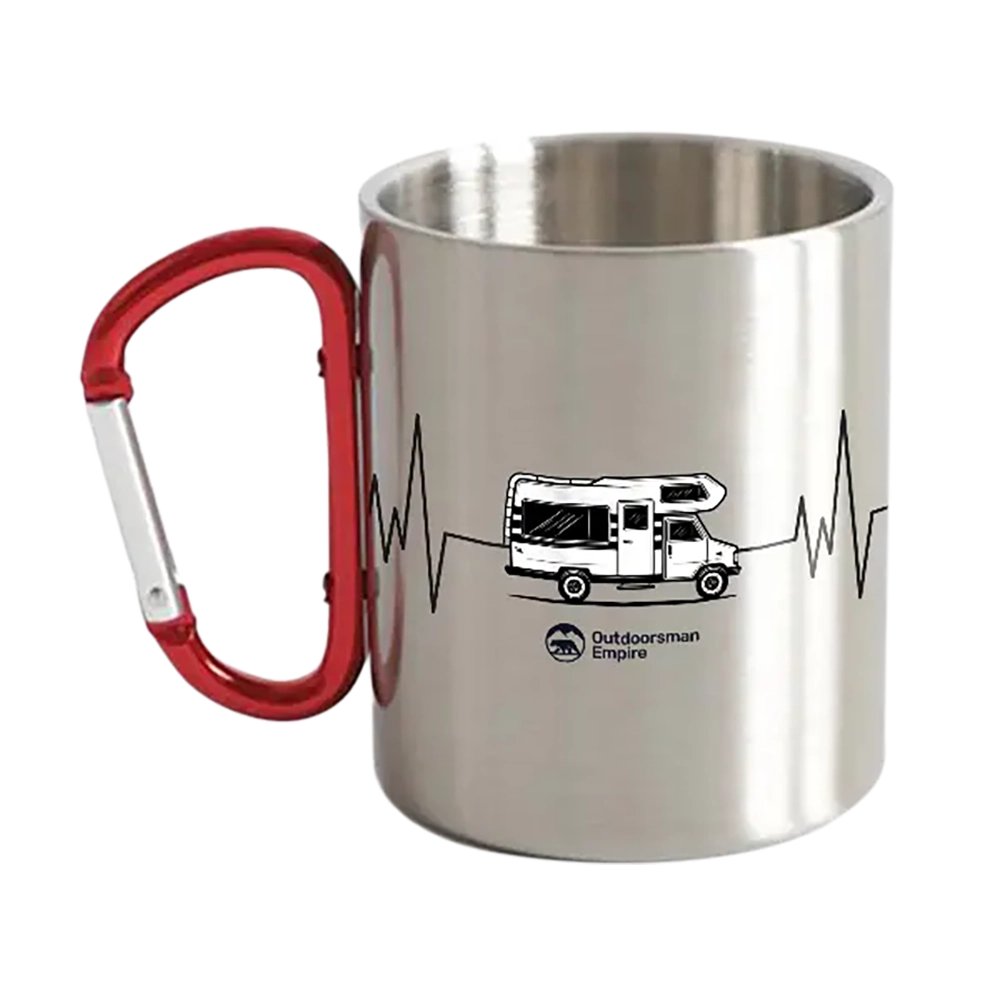 Camping Cardiogram Carabiner Mug 12oz