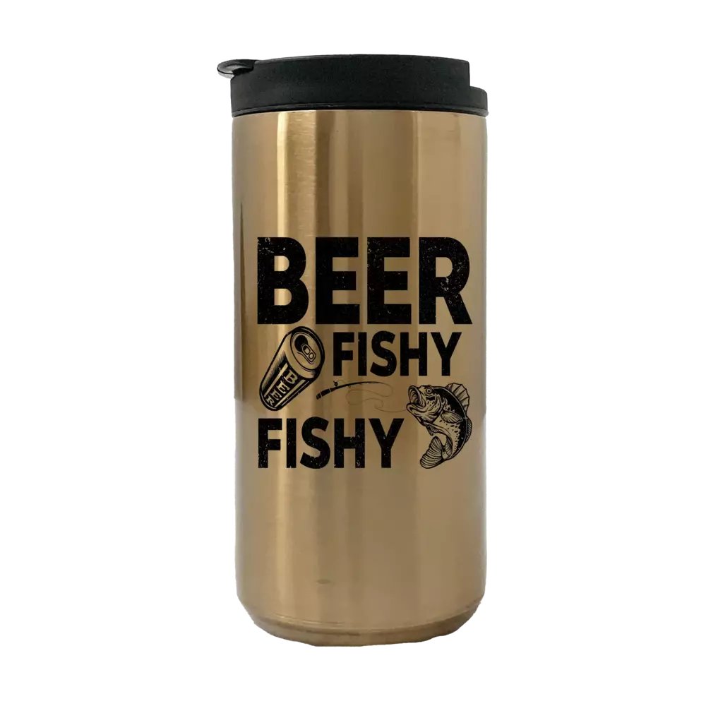 Beer Fishy Fishy 14oz Tumbler Gold