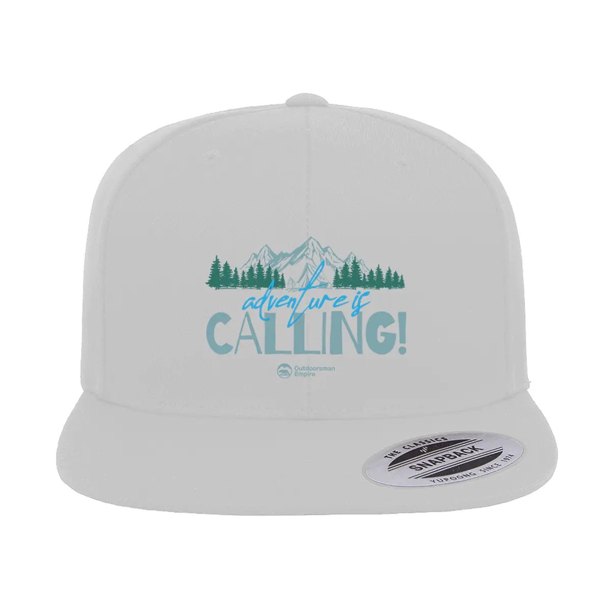 Adventure Camping Printed Flat Bill Cap