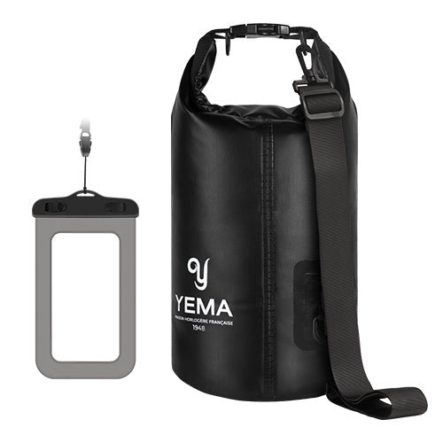 Black Dry Bag with Waterproof Phone Pouch