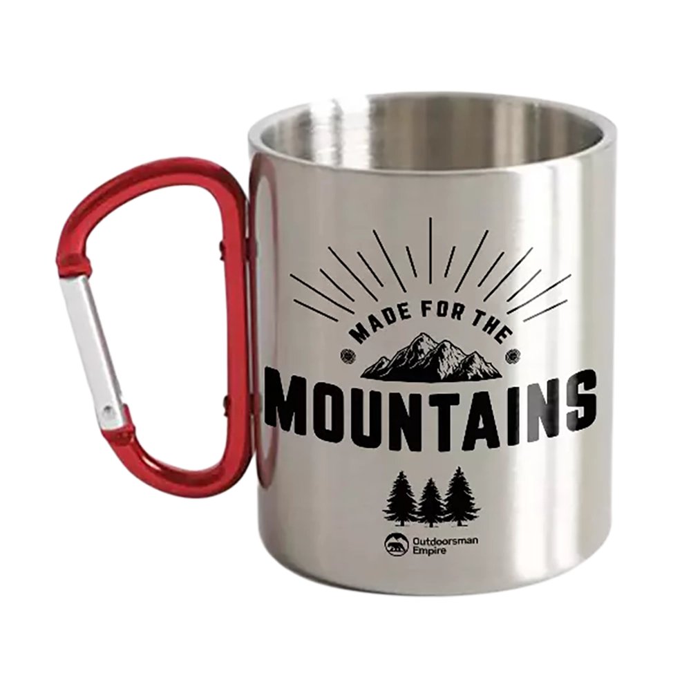 Made For The Mountains Stainless Steel Double Wall Carabiner Mug 12oz