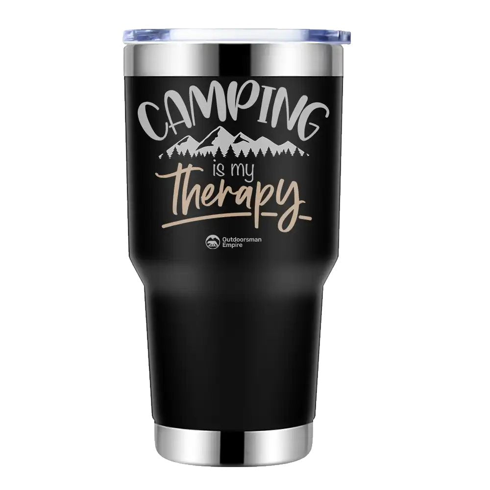 Camping Is My Therapy 30oz Tumbler Black