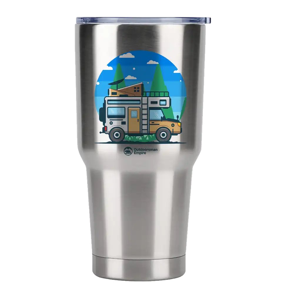 Funny Camping 30oz Tumbler Silver