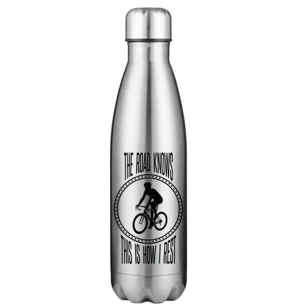 The Road Knows This Is How I Rest 17oz Stainless Water Bottle Silver