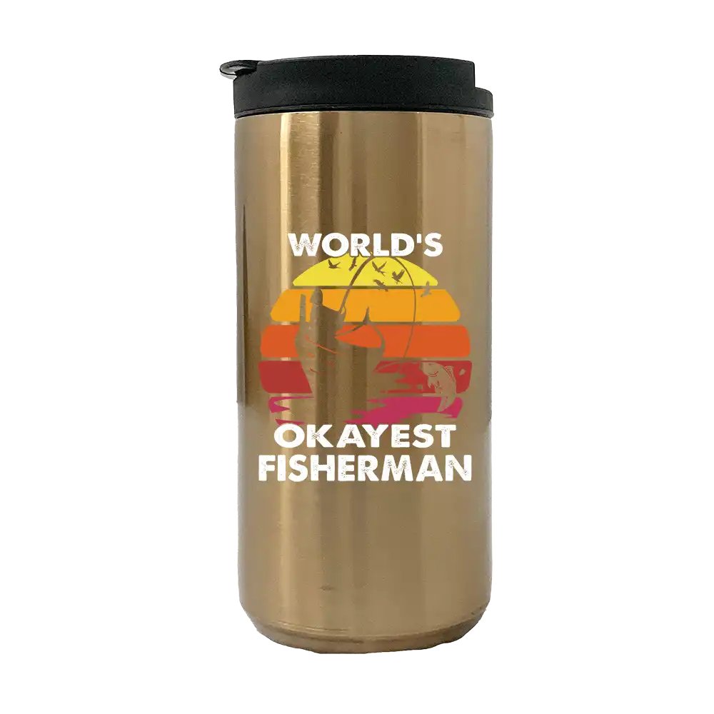 World's Okayest Fisherman 14oz Coffee Tumbler