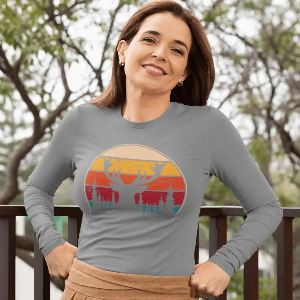 Deer Color Women Long Sleeve Shirt