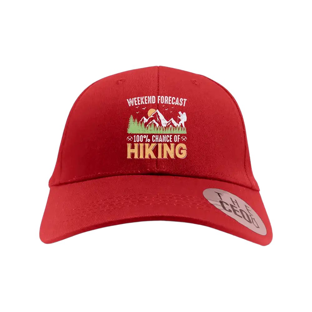 Weekend Forecast 100% Hiking Embroidered Baseball Hat