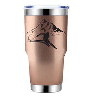 Thumbnail for Run From The Avalanche 30oz Double Wall Stainless Steel Water Tumbler Rosegold