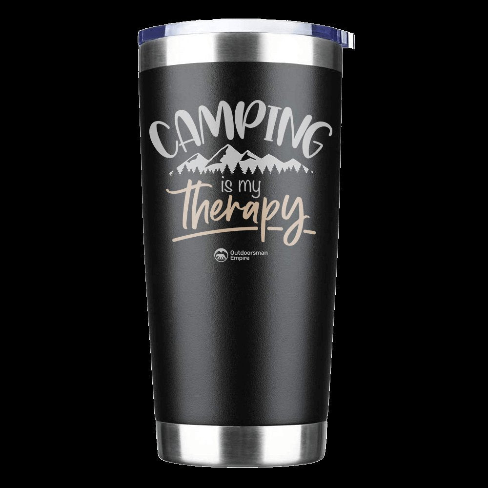 Camping Is My Therapy 20oz Tumbler Black