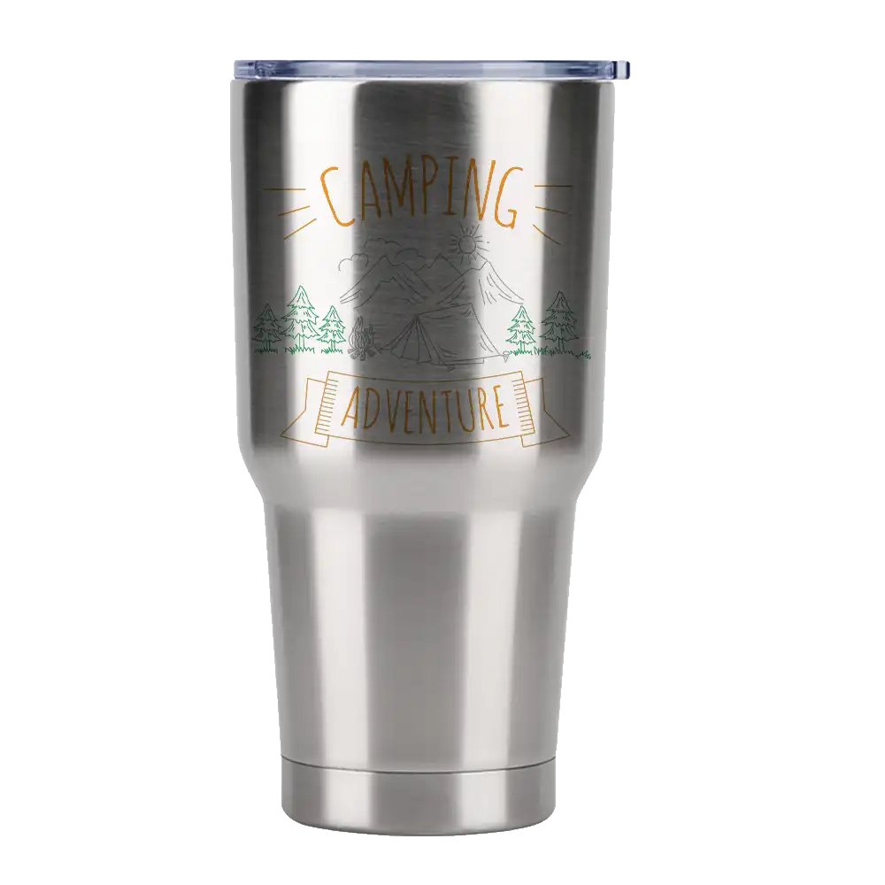 Camping Adventure 30oz Tumbler Silver