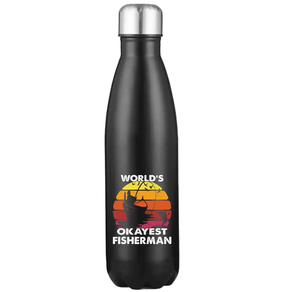 World's Okayest Fisherman Stainless Steel Water Bottle