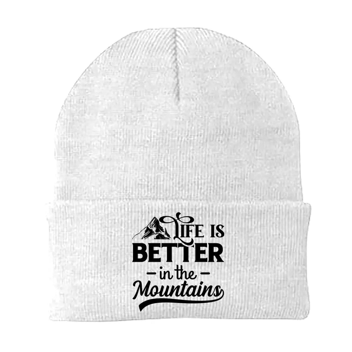 Hiking Life Is Better In The Mountains Embroidered Beanie