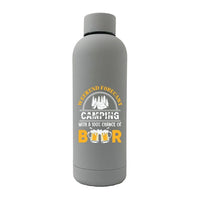 Thumbnail for Weekend Forecast Camping with 100% Beer 17oz Stainless Rubberized Water Bottle