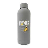 Thumbnail for Happiness is a big fish 17oz Stainless Rubberized Water Bottle