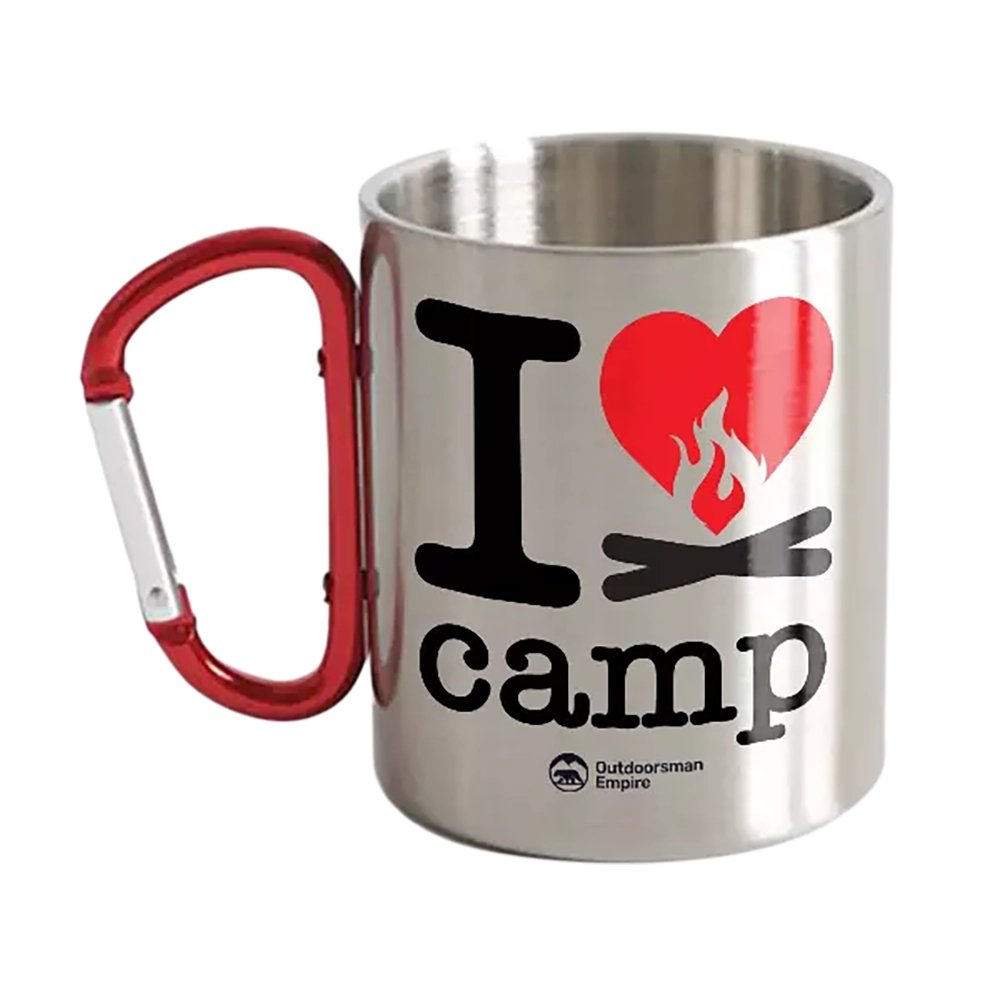 I Love Camp Stainless Steel Double Wall Carabiner Mug 12oz