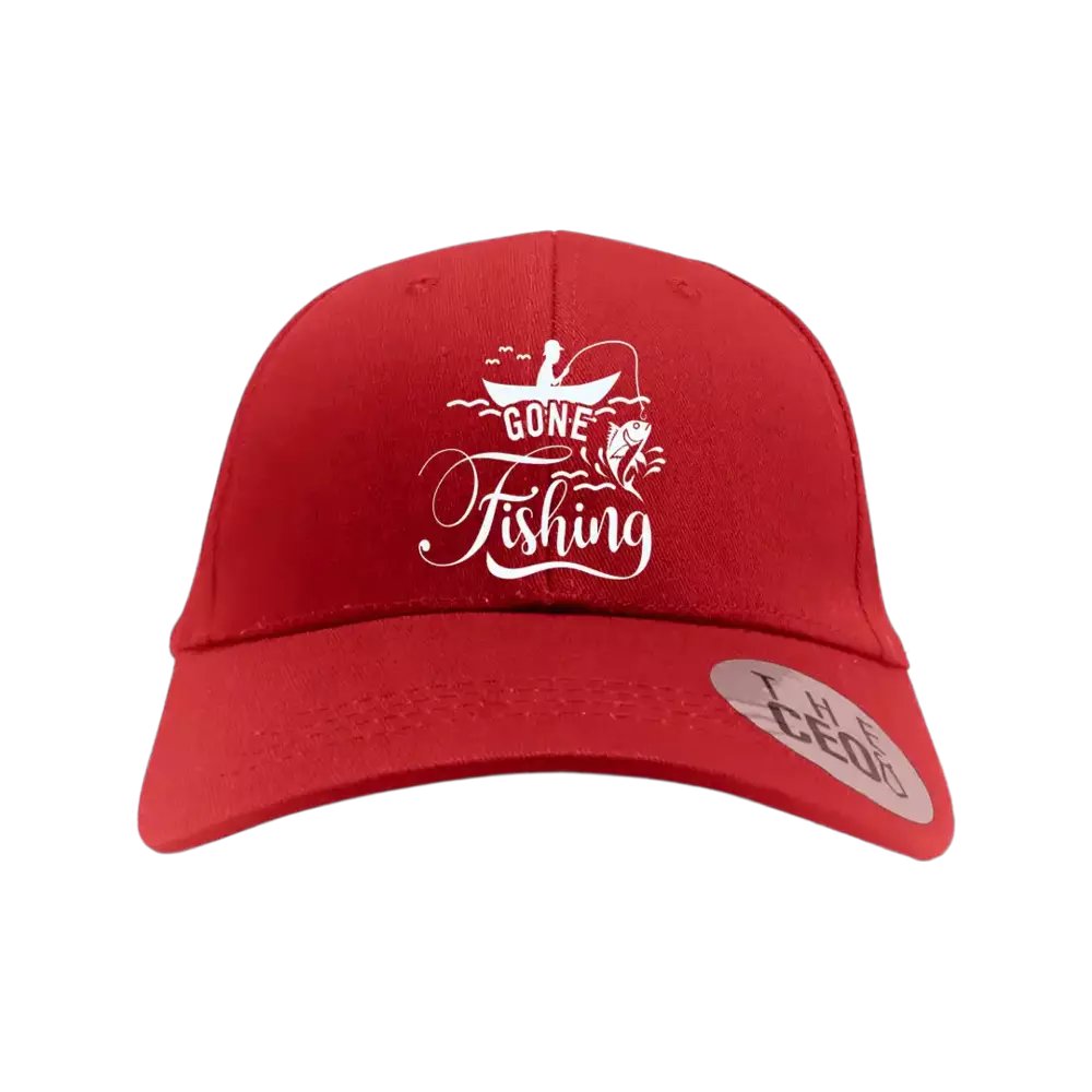 Gone Fishing Embroidered Baseball Hat