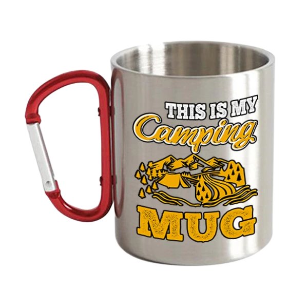 This Is My Camping Stainless Steel Double Wall Carabiner Mug 12oz