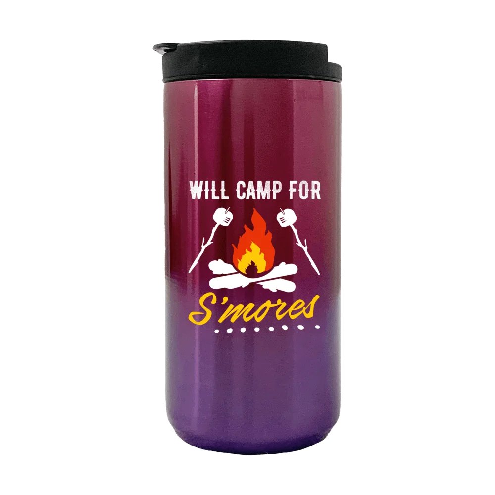 Will Camp For Smores Camping 14oz Coffee Tumbler