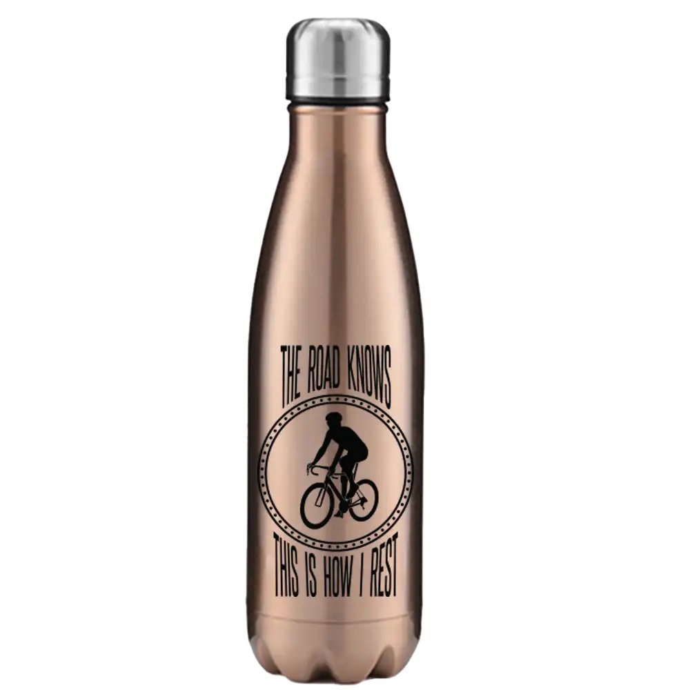 The Road Knows This Is How I Rest 17oz Stainless Water Bottle Black