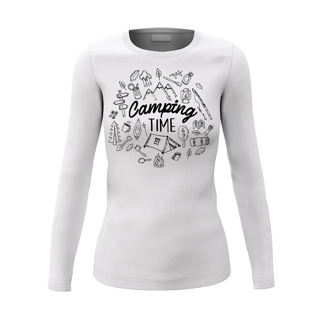 Camping Elements Women Long Sleeve Shirt