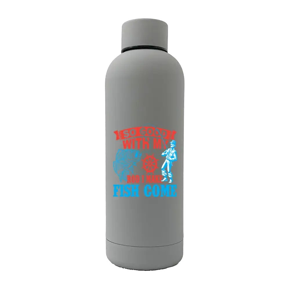 I Make Fish Come 17oz Stainless Rubberized Water Bottle