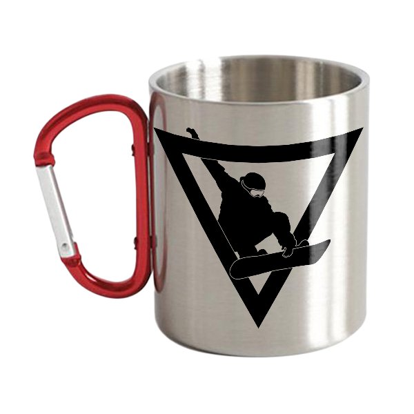 Never Underestimate An Old Snowboarder Stainless Steel Double Wall Carabiner Mug 10oz