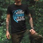 A Day Without Fishing Man T-Shirt - Black