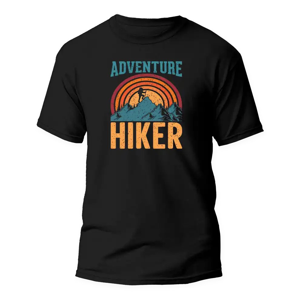 Adventure Hiker Man T-Shirt - Black