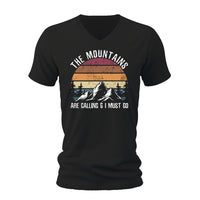 Thumbnail for Hiking The Mountains Are Calling Men’s Unisex V-Neck T-shirt