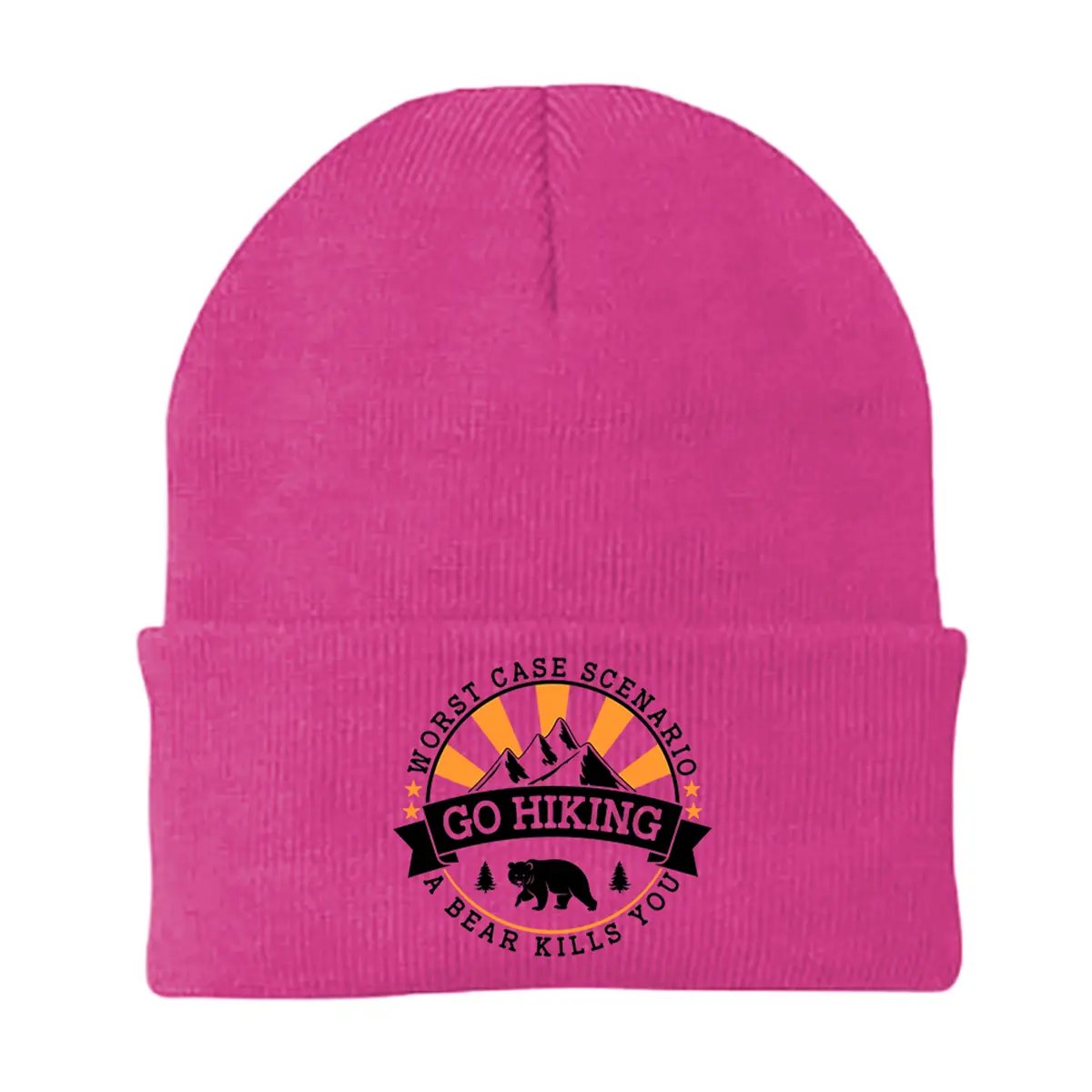 Hiking Worst Case Scenario Embroidered Beanie