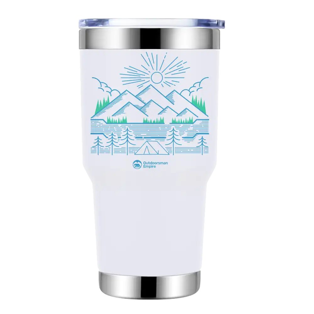 Camping Lines 30oz Tumbler White