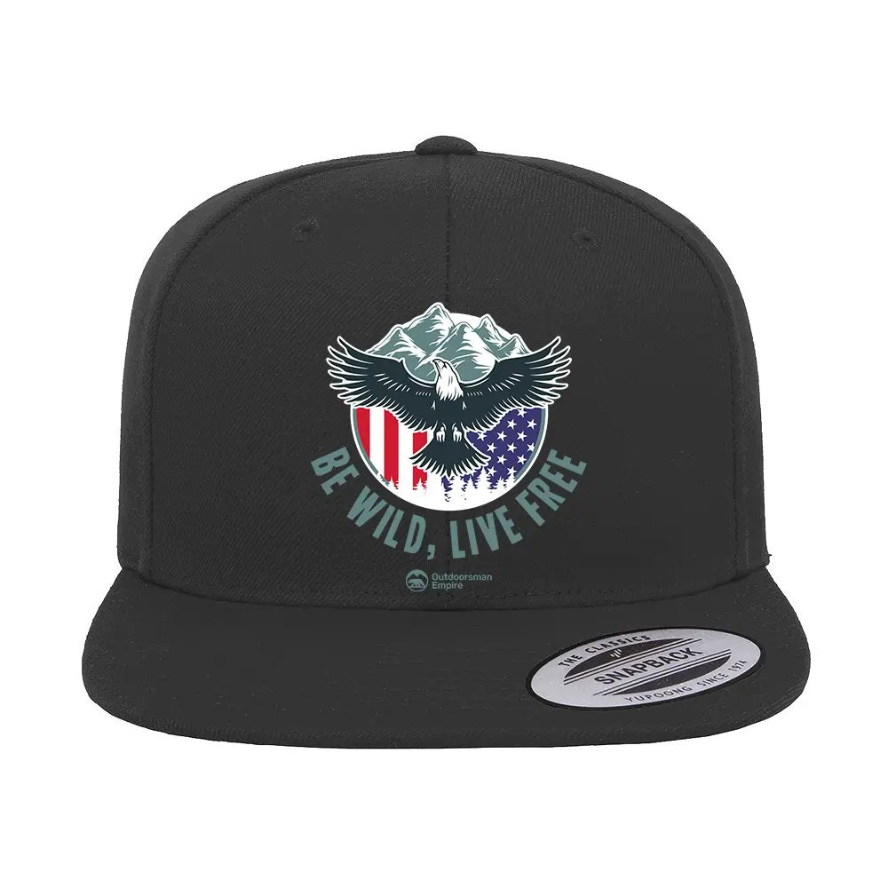 Be Wild Be Free Printed Flat Bill Cap