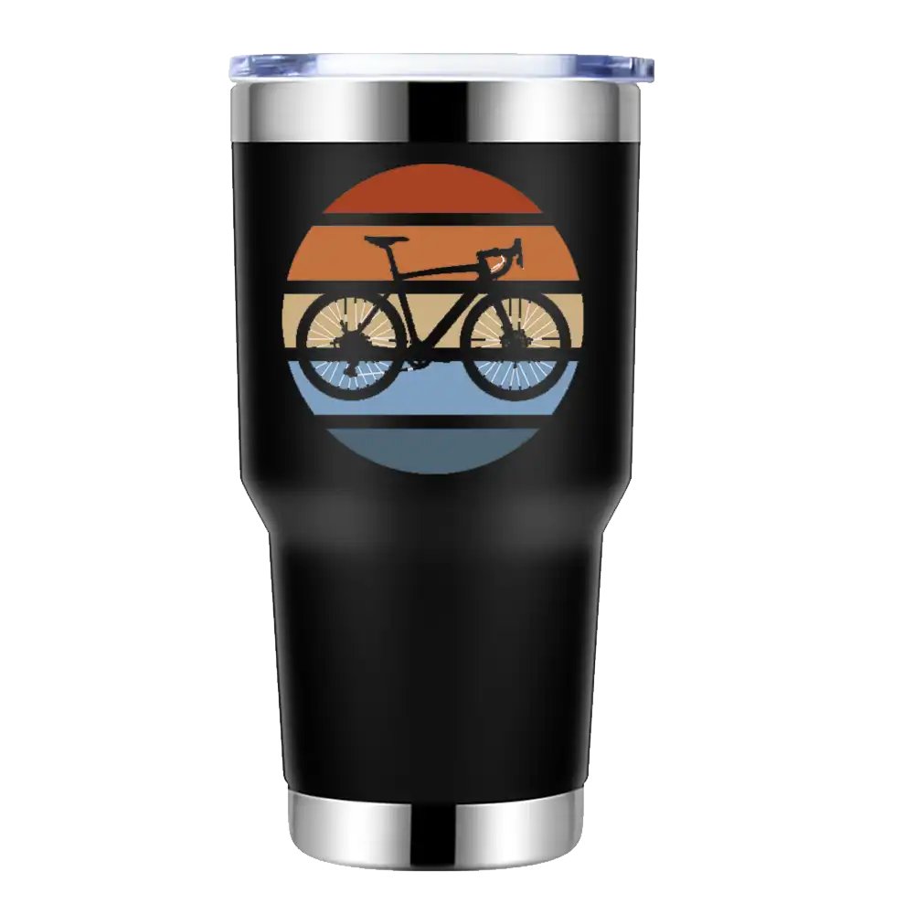 Modern Vintage Bicycle 30oz Double Wall Stainless Steel Water Tumbler Black