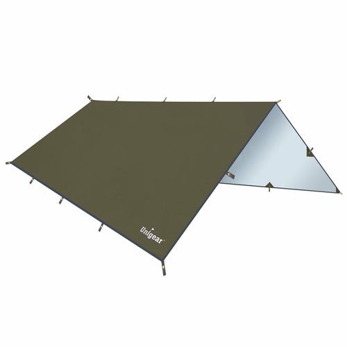 Rainproof Camping Hammock and Tent Tarp Shelter Army Green