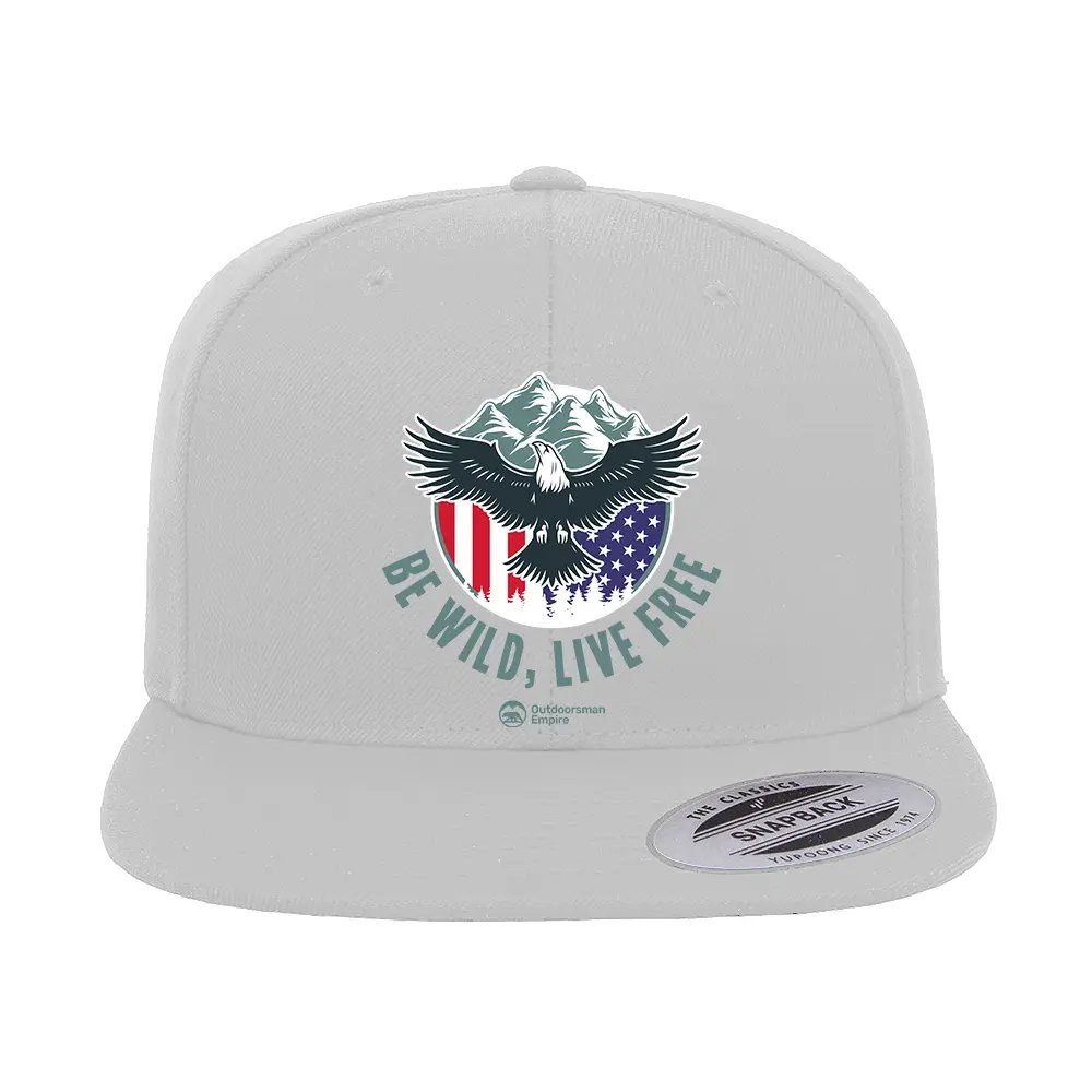 Be Wild Be Free Printed Flat Bill Cap