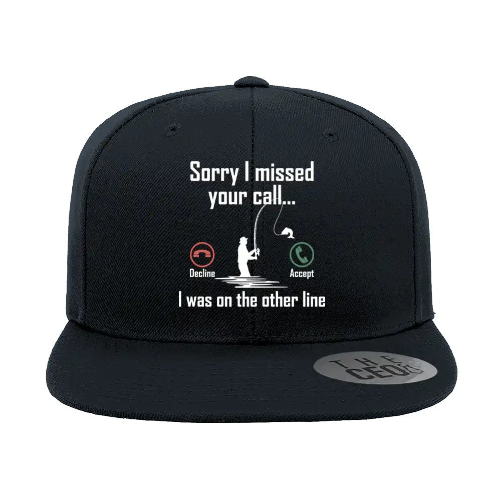 I Was On Another Line v2 Embroidered Flat Bill Cap