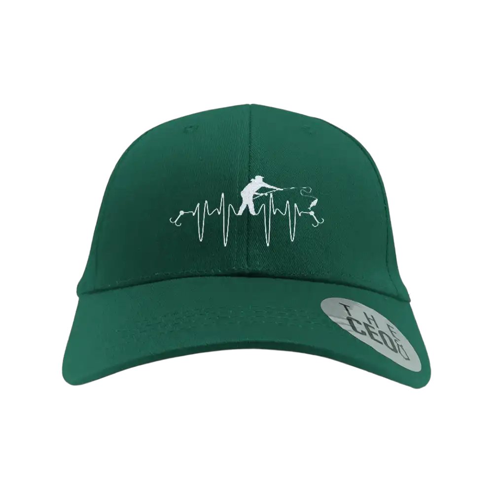 Fishing Heart Beat Embroidered Baseball Hat