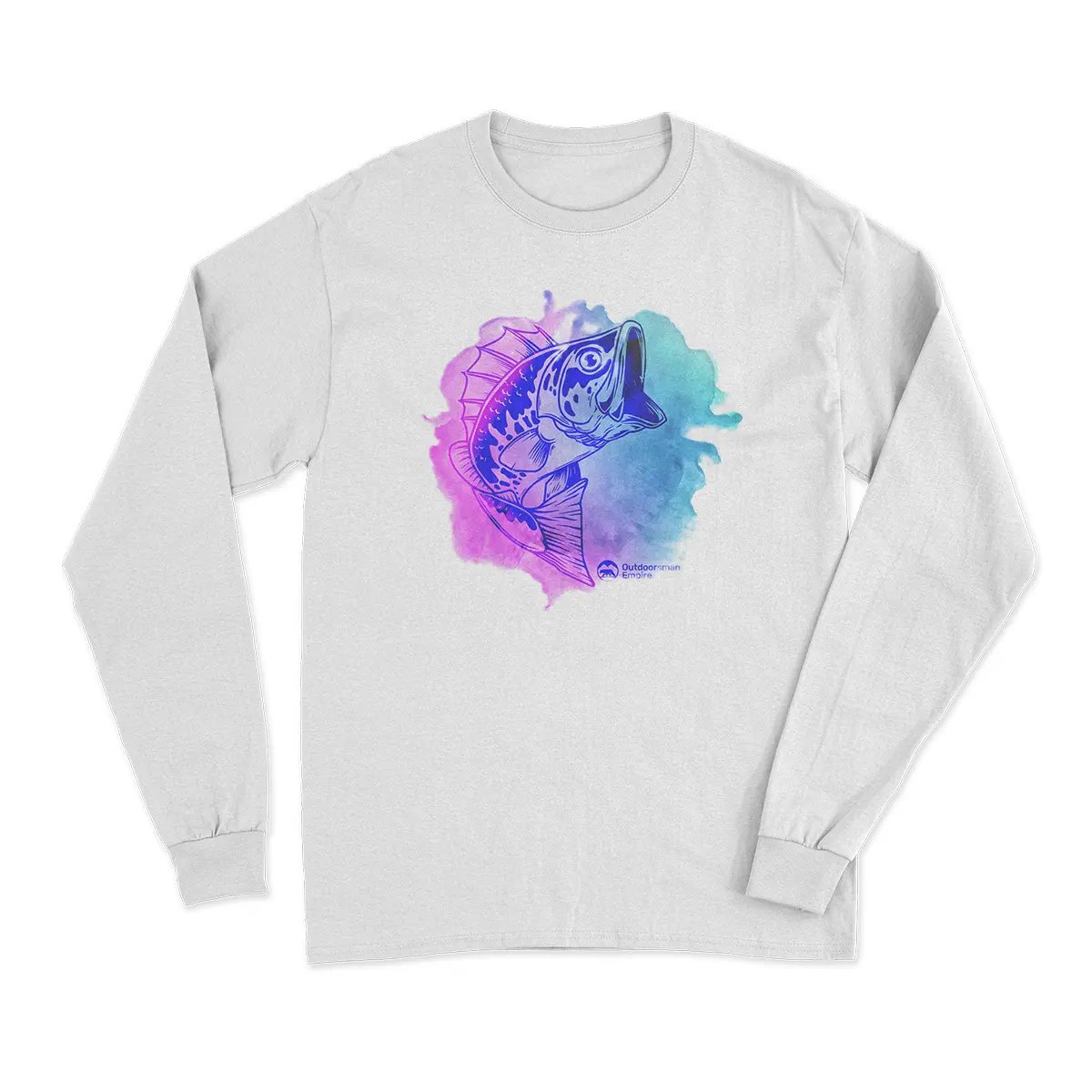 Watercolor Fishing Men Long Sleeve Shirt