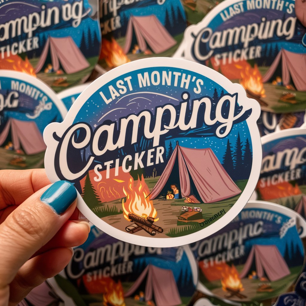 Last Month's Camping Decal